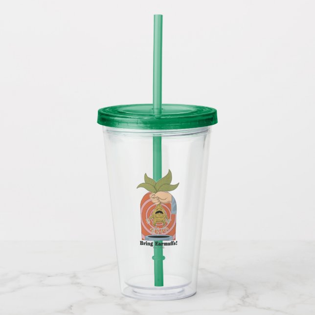 "Bring Earmuffs!" Screaming Mandrake Graphic Acrylic Tumbler (Front)