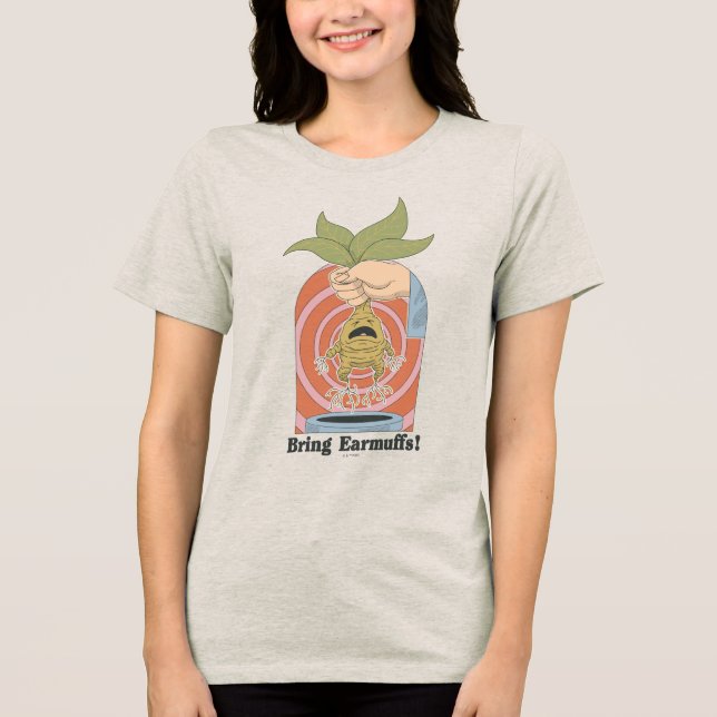 "Bring Earmuffs!" Screaming Mandrake Graphic Tri-Blend Shirt (Front)