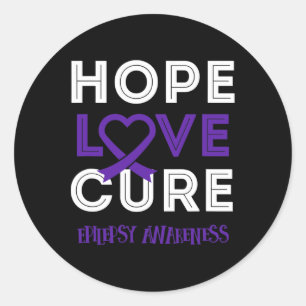 Bring Epilepsy Awareness To Bring Hope Love Cure  Classic Round Sticker