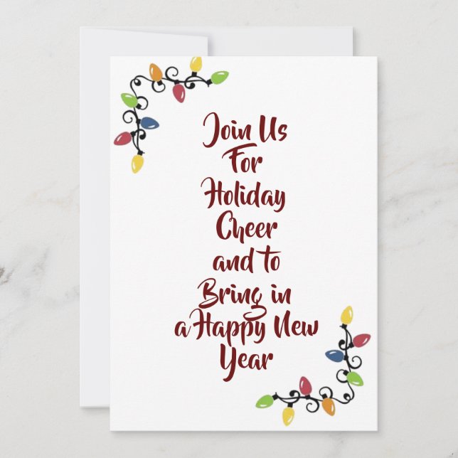 BRING IN THE ***NEW YEAR*** HOLIDAY INVITATION (Front)