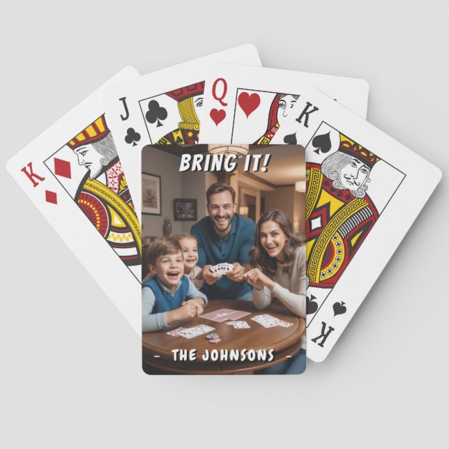 Bring It Funny Family Games Night Customized Photo Poker Cards (Back)