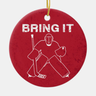 Bring It Hockey Goalie Christmas tree ornament