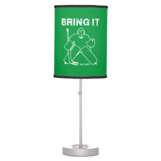 Bring It Hockey Goalie Green Table Lamp