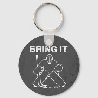 Bring It Hockey Goalie Keychain