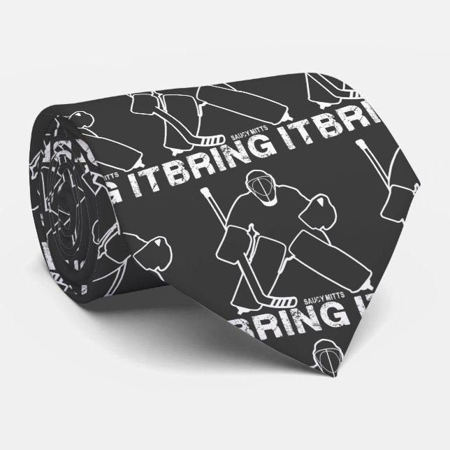 Bring It Hockey Goalie Neck Tie (Rolled)