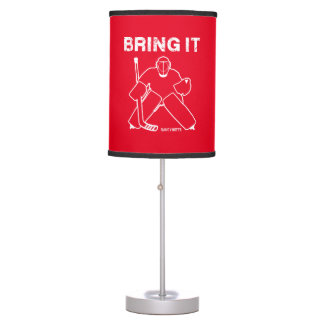 Bring It Hockey Goalie Red Table Lamp