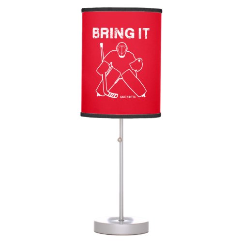 Bring It Hockey Goalie Red Table Lamp