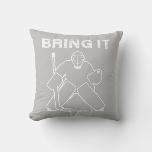 Bring It Hockey Goalie Reversible Throw Pillow