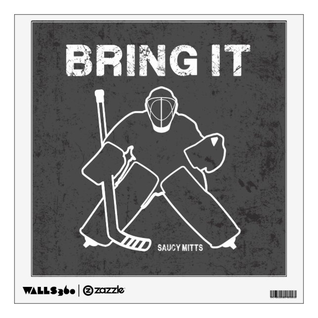 Bring It Hockey Goalie Wall Decal (Front)