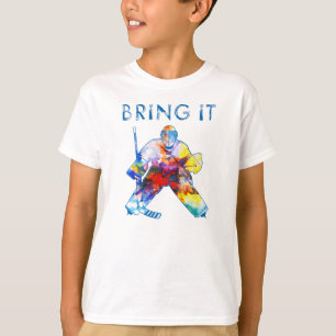 Bring It Hockey Goalie Watercolor Youth T-Shirt