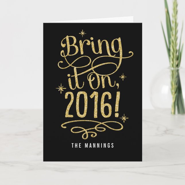 Bring It On 2016 Happy New Year Greeting Card (Front)