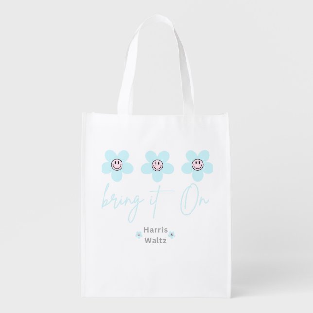 Bring It On Harris Election Grocery Bag (Front)