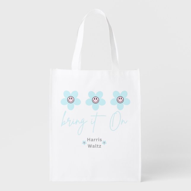 Bring It On Harris Election Grocery Bag (Front)