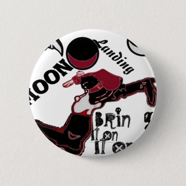 Bring It On – Playful Christmas & Space Mashup Button (Front)