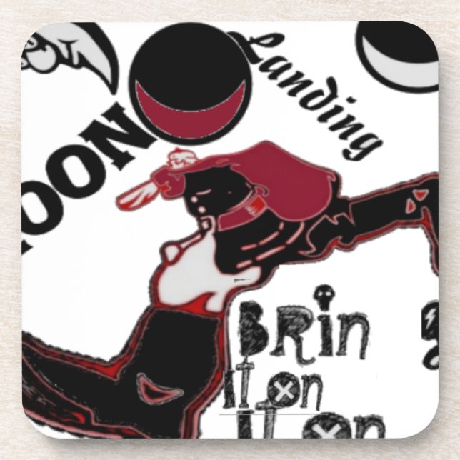 Bring It On – Playful Christmas & Space Mashup Drink Coaster (Front)