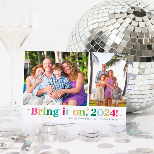 Bring It On Two Photos Happy New Year Photo Card