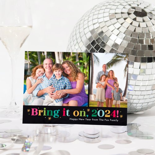 Bring It On Two Photos Happy New Year Photo Card