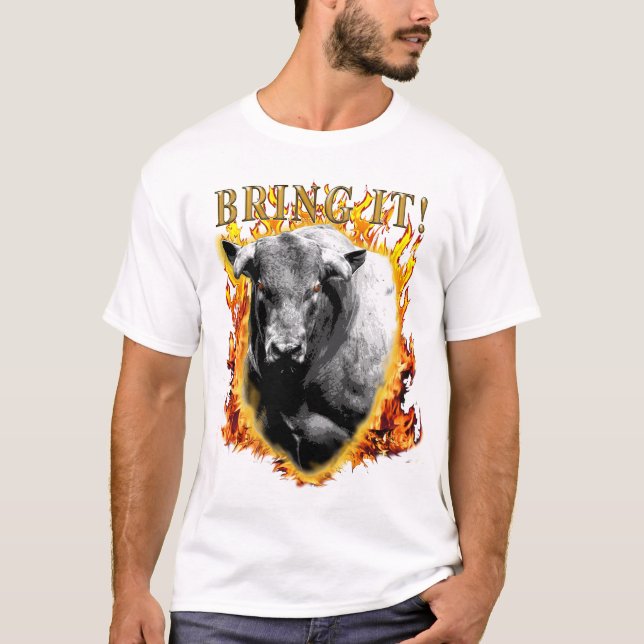 BRING IT Rodeo Bullriding Bullrider T-Shirt (Front)
