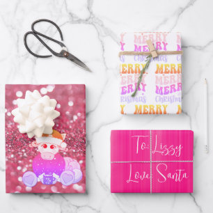 Bring Magic to Christmas with Pink Unicorn  Wrapping Paper Sheets