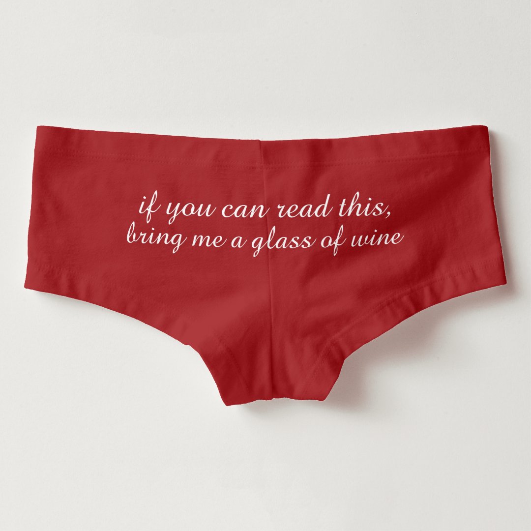 Bring Me A Glass Of Wine Chic Boyshorts Underwear | Zazzle