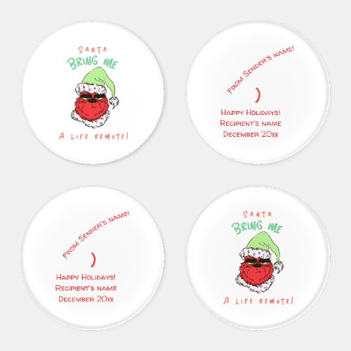 Bring me a Life Remote Funny Grumpy Santa Xmas Coaster Set