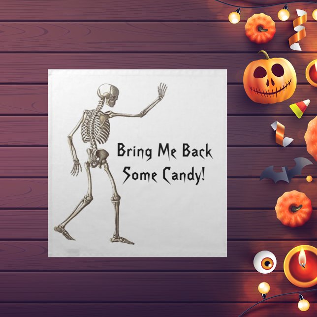 Bring Me Candy Skeleton Halloween Cloth Napkin (Bring Me Candy Skeleton Halloween Cloth Napkin)
