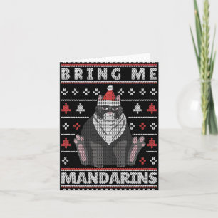 Bring Me Mandarins Cat Ugly Xmas Cat T Shirt Card