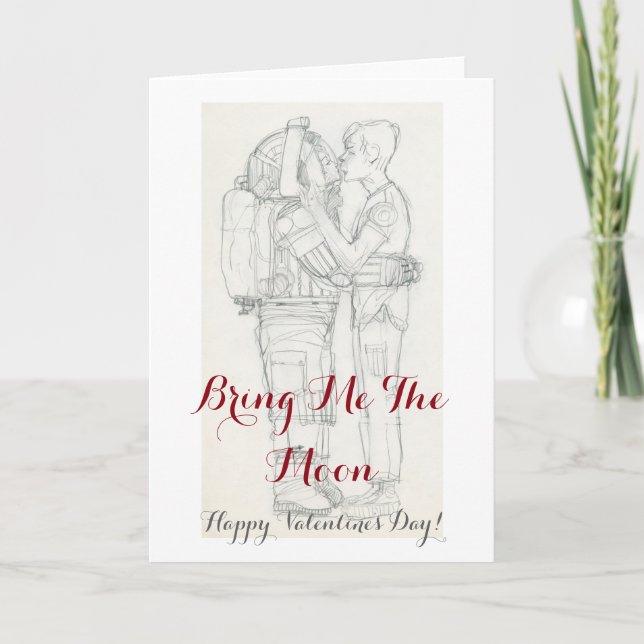Bring Me The Moon Happy Valentine's Day card (Front)