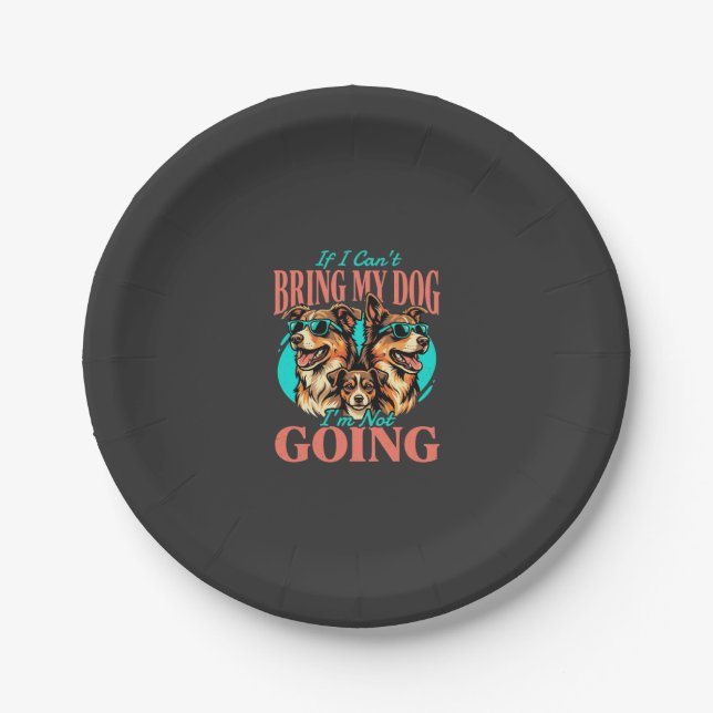 Bring My Dog Retro Dog Lover Paper Plates (Front)