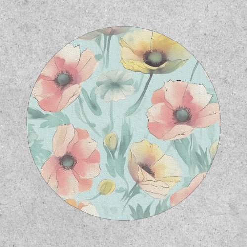 Bring nature indoors with pastel poppy flowers patch