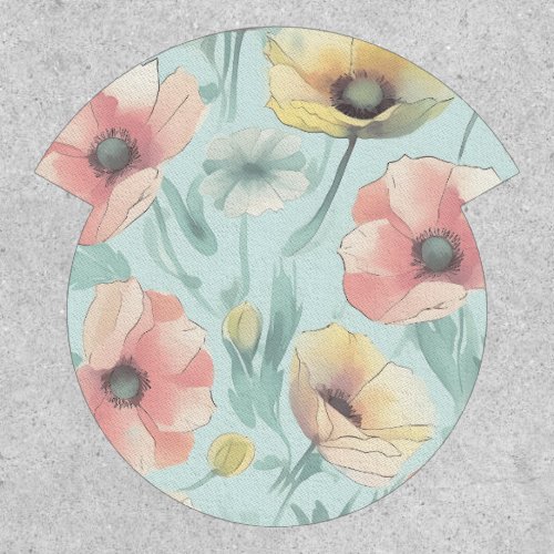 Bring nature indoors with pastel poppy flowers patch