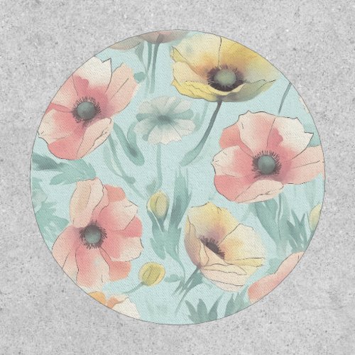 Bring nature indoors with pastel poppy flowers patch