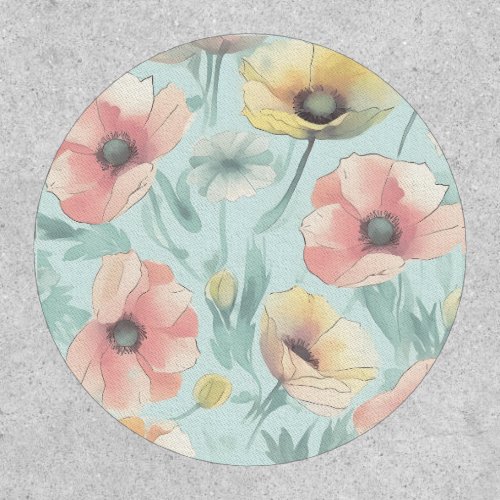 Bring nature indoors with pastel poppy flowers patch