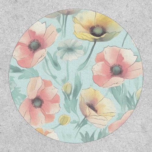 Bring nature indoors with pastel poppy flowers patch