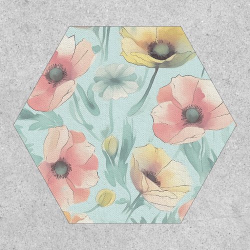 Bring nature indoors with pastel poppy flowers patch