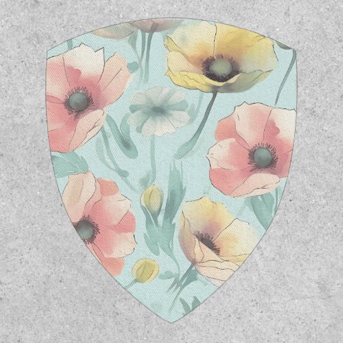 Bring nature indoors with pastel poppy flowers patch