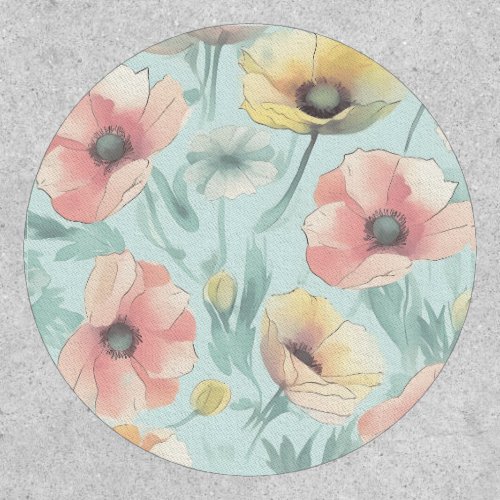 Bring nature indoors with pastel poppy flowers patch