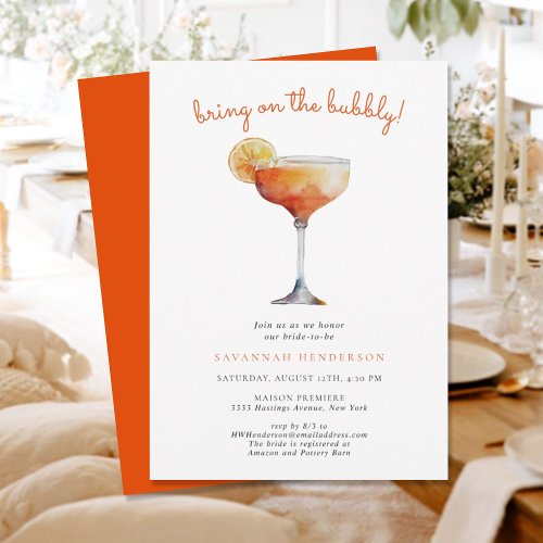Bring On The Bubbly Bridal Shower Invitation