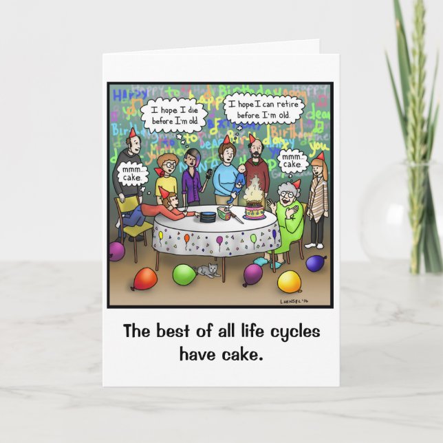 Bring On The Cake Birthday Card (Front)