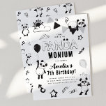 Bring on the Panda-Monium Kids Birthday Party Invitation<br><div class="desc">Throw the ultimate panda-themed birthday bash with our 'Come Join in the Panda-monium' kids' birthday invitations. Our funny little panda bears, whimsical balloons, and chic gray and white decor bring a touch of sophistication to your child's special day. With customizable details, it's the perfect choice for any age and both...</div>