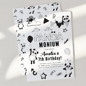 Bring on the Panda-Monium Kids Birthday Party Invitation