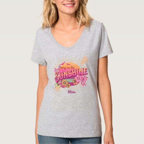 Bring on the Sunshine Graphic Preppy Vintage  T_Shirt