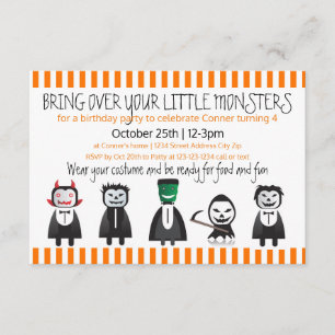 Bring over your monsters - 3x5 Birthday Invitation