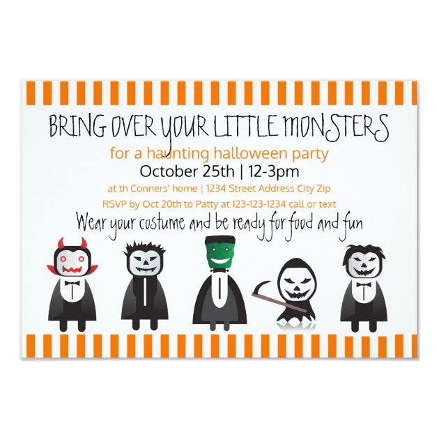 Bring Over Your Monsters-3x5Halloween Party Invite