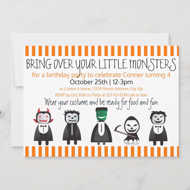 Bring over your monsters - Birthday Invitation (Front)