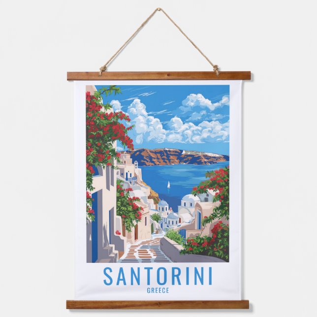 Bring Santorini Home: Santorini Greece Hanging Tapestry (Front)