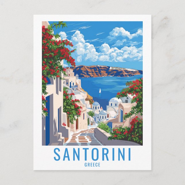 Bring Santorini Home: Santorini Greece Postcard (Front)
