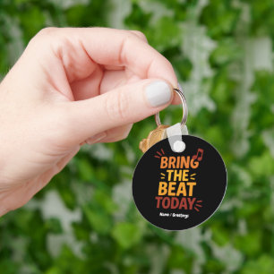 Bring the Beat Today Colorful Retro Music Keychain