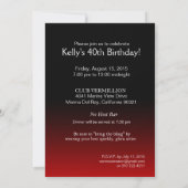 Bring the Bling 40th Birthday | red Invitation (Back)