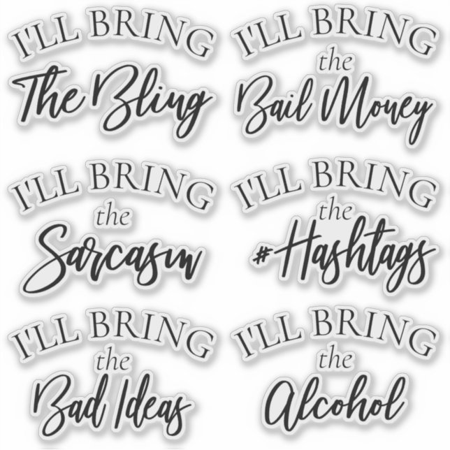 Bring the Bling | Modern Bachelorette Bridal Party Sticker (Front)
